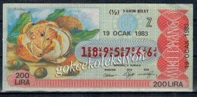 19 Ocak 1983 Yarım Bilet PYB1851 - 1