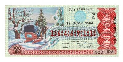 19 Ocak 1984 (12) Yarım Bilet (Z) PYB5936 - 1