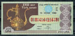 19 Ocak 1986 Piyango Bileti Çeyrek Bilet PYB263 - Gökçekoleksiyon