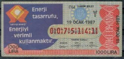 19 Ocak 1987 Yarım Bilet PYB932 - Gökçekoleksiyon