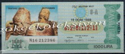 19 Ocak 1988 Beştebir Bilet PYB1619 - Gökçekoleksiyon