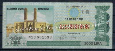 19 Ocak 1989 Beşte Bir Bilet PYB2147 - 1