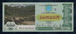 19 Ocak 1995 Çeyrek Bilet PYB1081 - Gökçekoleksiyon