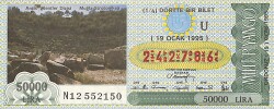19 Ocak 1995 Piyango Bileti Dörtte Bir Bilet PYB6572 - Gökçekoleksiyon