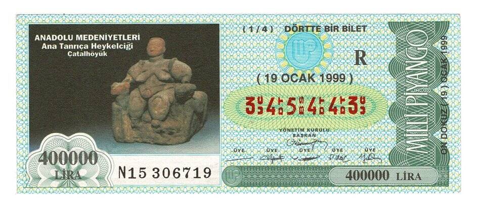 19 Ocak 1999 (14) Dörtte Bir Bilet PYB4900 - 1