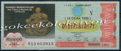 19 Ocak 1999 Yarım Bilet PYB2522 - 1