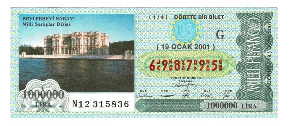 19 Ocak 2001 (14) Dörtte Bir Bilet PYB5074 - 1