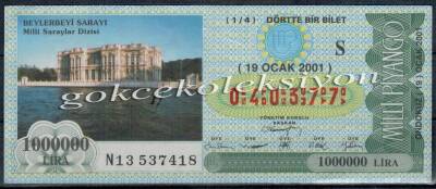 19 Ocak 2001 Çeyrek Bilet PYB1811 - 1