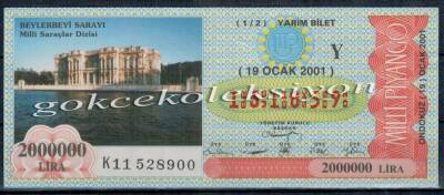 19 Ocak 2001 Yarım Bilet PYB1813 - 1