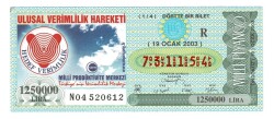 19 Ocak 2003 (14) Dörtte Bir Bilet PYB4875 - Gökçekoleksiyon