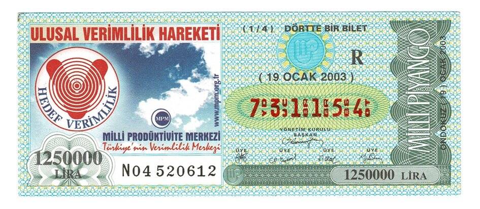 19 Ocak 2003 (14) Dörtte Bir Bilet PYB4875 - 1
