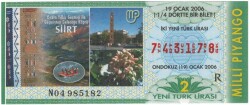 19 Ocak 2006 Çeyrek Bilet PYB3577 - Gökçekoleksiyon