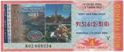 19 Ocak 2006 Yarım Bilet PYB3574 - Gökçekoleksiyon