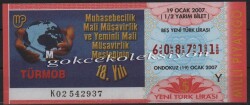 19 Ocak 2007 Yarım Bilet PYB2355 - Gökçekoleksiyon