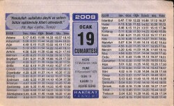 19 Ocak 2008 Takvim Yaprağı - Doğum Günü Hediyesi EFM(N)7485 - Gökçekoleksiyon