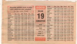 19 Ocak 2008 Takvim Yaprağı EFM(N)5006 - Gökçekoleksiyon