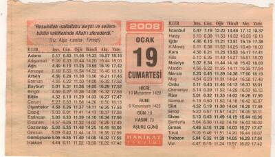 19 Ocak 2008 Takvim Yaprağı EFM(N)5006 - 1