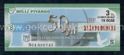 19 Ocak 2011 Çeyrek Bilet PYB1252 - Gökçekoleksiyon