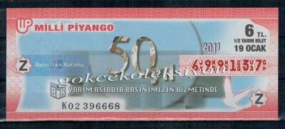 19 Ocak 2011 Yarım Bİlet PYB2091 - 1