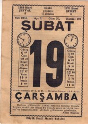 19 Şubat 1964 Takvim Yaprağı EFM(N)5726 - 1
