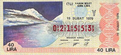 19 Şubat 1979 Piyango Bileti Yarım Bilet PYB6235 - 1