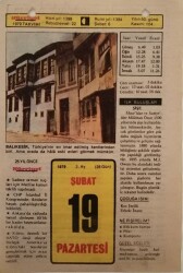 19 Şubat 1979 Takvim Yaprağı - Doğum Günü Hediyesi EFM(N)7583 - Gökçekoleksiyon