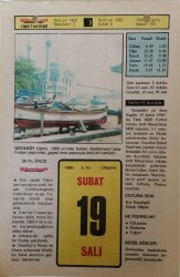 19 Şubat 1980 Takvim Yaprağı - Doğum Günü Hediyesi EFM(N)7628 - Gökçekoleksiyon