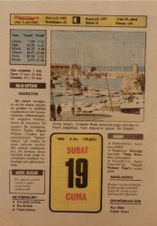 19 Şubat 1982 Takvim Yaprağı - Doğum Günü Hediyesi EFM(N)7688 - Gökçekoleksiyon