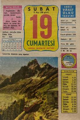 19 Şubat 1983 Takvim Yaprağı - Doğum Günü Hediyesi EFM(N)7741 - 1