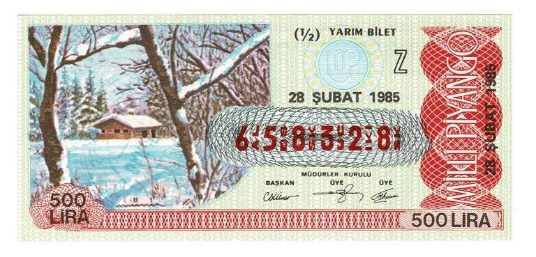 19 Şubat 1985 (12) Yarım Bilet PYB5059 - 1