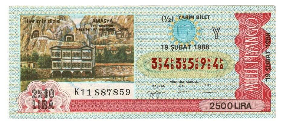 19 Şubat 1988 (12) Yarım Bilet PYB5145 - 1