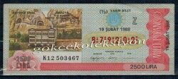 19 Şubat 1988 Yarım Bilet PYB2143 - Gökçekoleksiyon