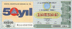 19 Şubat 1996 Piyango Bileti Dörtte Bir Bilet PYB6819 - Gökçekoleksiyon