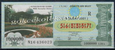 19 Şubat 2001 Çeyrek Bilet PYB1809 - 1