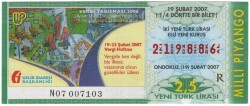 19 Şubat 2007 Çeyrek Bilet PYB3486 - 1