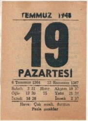 19 Temmuz 1948 Takvim Yaprağı EFM(N)1434 - 4