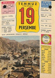 19 Temmuz 1973 Takvim Yaprağı - Doğum Günü Hediyesi EFM(N)11914 - Gökçekoleksiyon