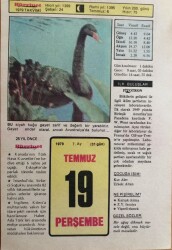 19 Temmuz 1979 Takvim Yaprağı - Doğum Günü Hediyesi EFM(N)9367 - Gökçekoleksiyon