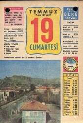 19 Temmuz 1980 Takvim Yaprağı - Doğum Günü Hediyesi EFM(N)91656 - Gökçekoleksiyon