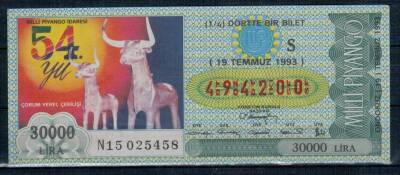 19 Temmuz 1993 Çeyrek Bilet PYB2064 - 1