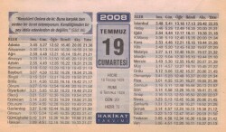 19 Temmuz 2008 Takvim Yaprağı EFM(N)2065 - 1