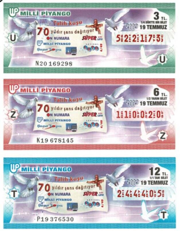 19 Temmuz 2009 Çeyrek , Yarım ve Tam Bilet U-Z-T PYB3994 - 1