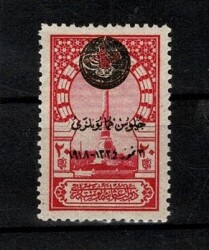 1918 Osmanlı Sultan Vahdeddin Cülûs-ı Hümâyun Hatıra Sürşarjlı Posta Pulu (Çil) PPT2669 - Gökçekoleksiyon