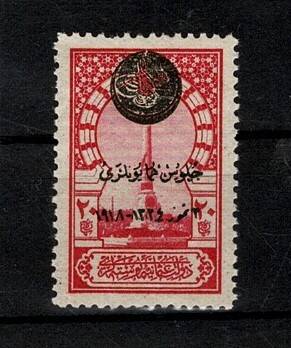 1918 Osmanlı Sultan Vahdeddin Cülûs-ı Hümâyun Hatıra Sürşarjlı Posta Pulu (Çil) PPT2669 - 1