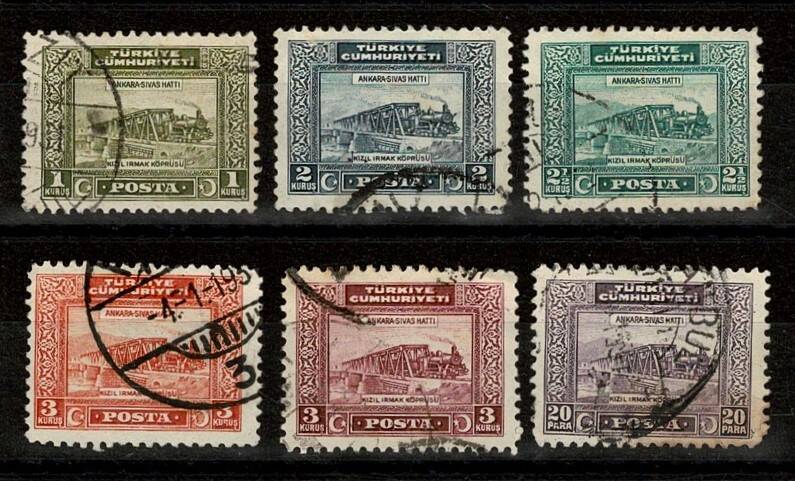 1926-1930 Erken Cumhuriyet Dönemi Bozkurt Görselli 6 Adet Farklı Pul Lotu - MNH PPT2591 - 1