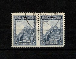 1926 Türk Postaları Ankara Kalesi Görselli İkili Damgalı Pul PPT2599 - Gökçekoleksiyon