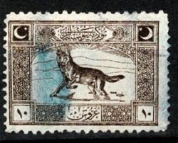 1926 Türkiye Cumhuriyeti 1. Bozkurt Serisi 10 Guruş Orijinal Pul - Damgalı PPT3212 - 