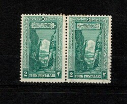 1926 Üçüncü Londra Baskısı Sakarya Geçidi 2 Kuruş İkili Yatay Blok - MNH PPT2594 - Gökçekoleksiyon