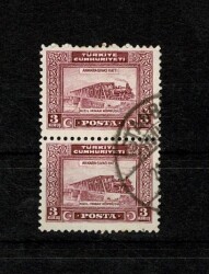 1930 Ankara-Sivas Demiryolu Hattı Açılışı 3 Kuruş İkili Dikey Blok - MNH PPT2600 - Gökçekoleksiyon