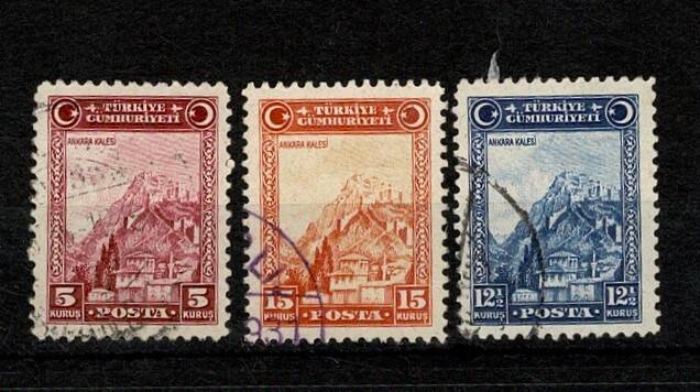 1930 Beşinci Londra Baskısı Ankara Kalesi 3 Farklı Değer Pul Lotu - MNH PPT2597 - 1